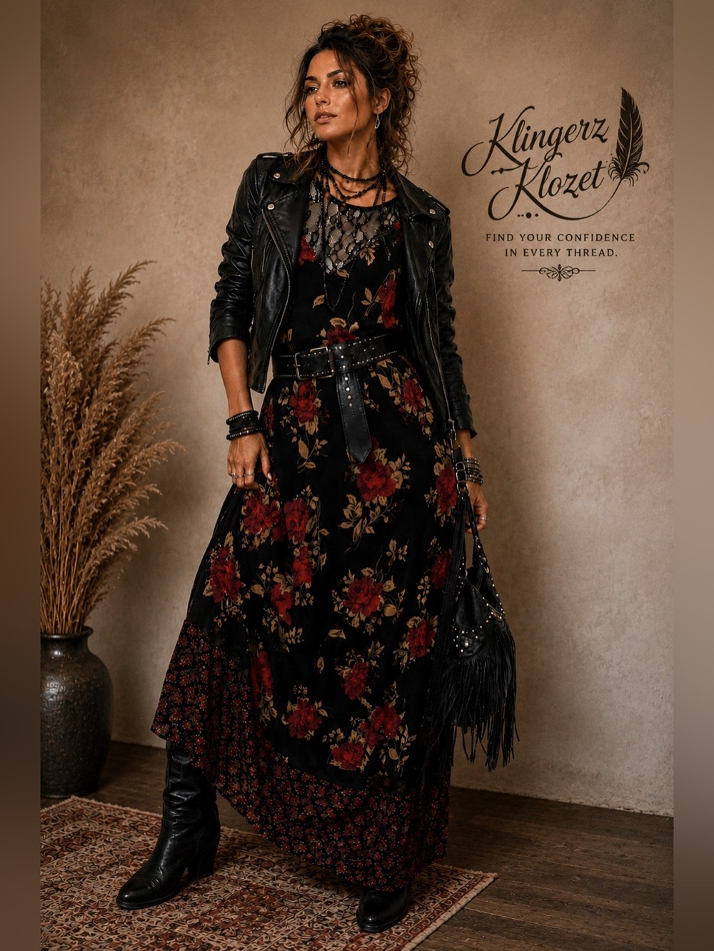 🌹 Torrid Black Floral Lace Midi/Maxi Dress